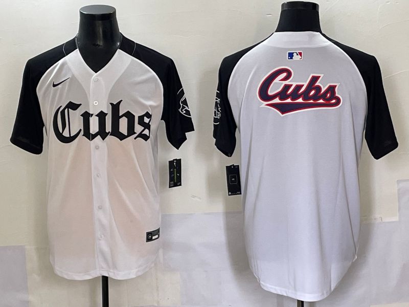 Men 2025 Chicago Cubs Blank White black Five generations Joint Name Nike MLB Jersey style 58